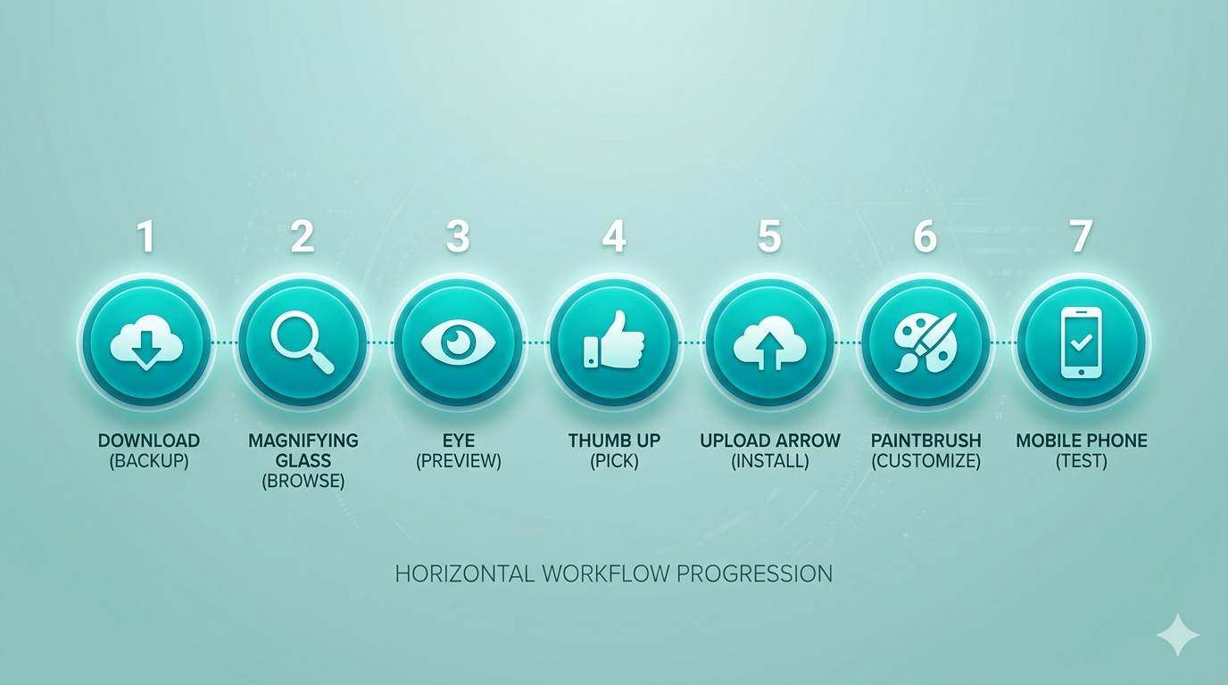 7‑day plan: backup, browse, preview, pick, install, customize, test – finding and installing free Blogger template
