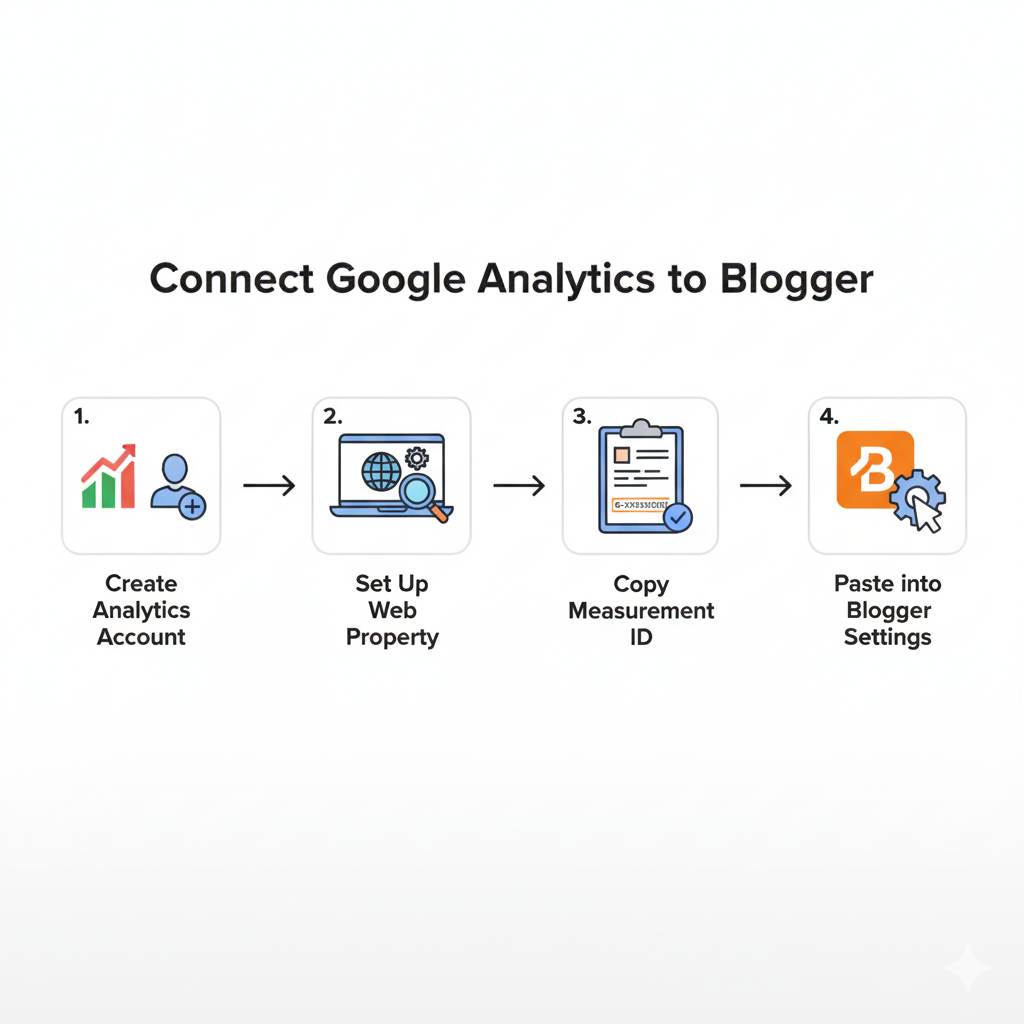 how to add google analytics to blogger step by step