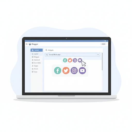 How to add social media icons in Blogger the easy way in 2026