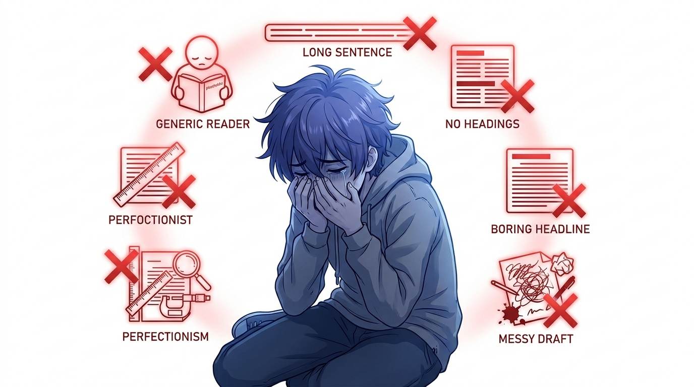 Anime style common blog writing mistakes to avoid