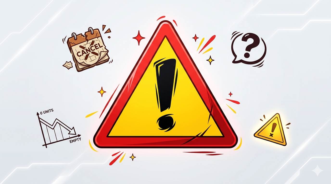 Anime style warning icon – avoid these blogging mistakes before it is too late
