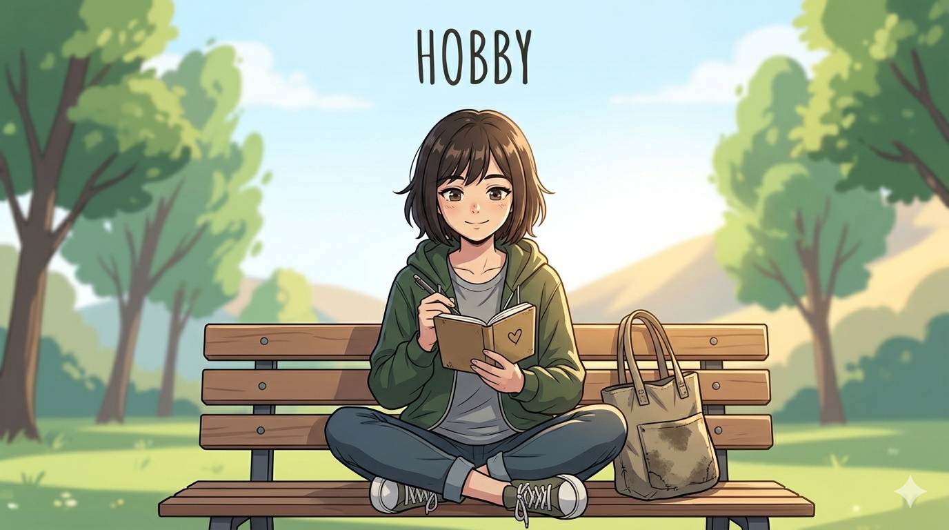 Anime style relaxed blogger with notebook – when to choose Blogger for hobby blogging