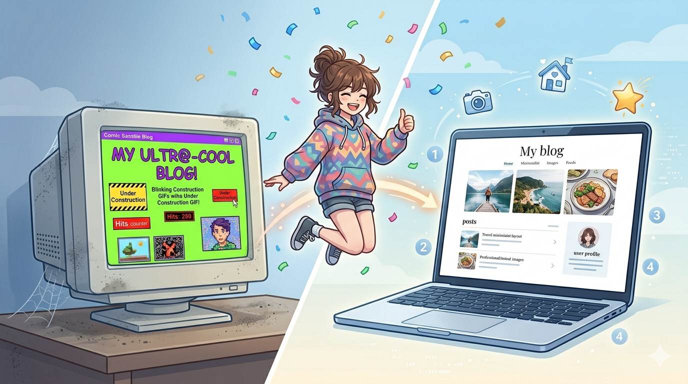 Anime style transformation from old ugly blog to modern clean blog – how to create a blog on Blogger