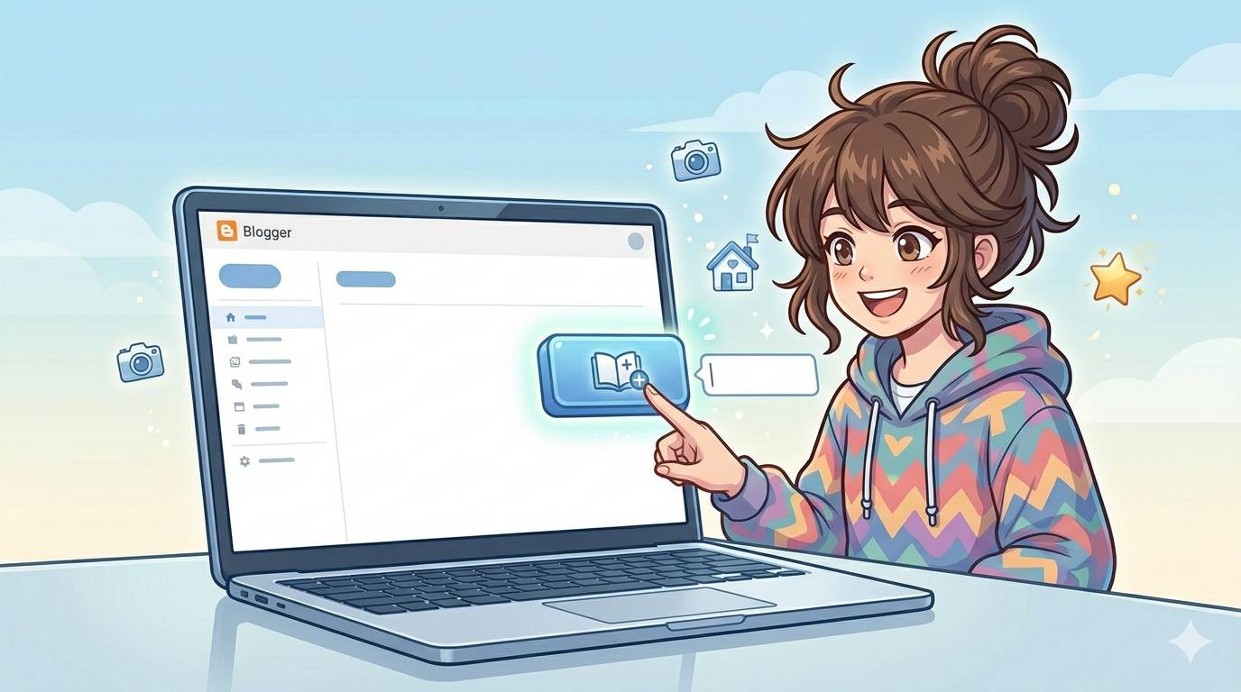 Anime style creating Blogger account – step by step setup