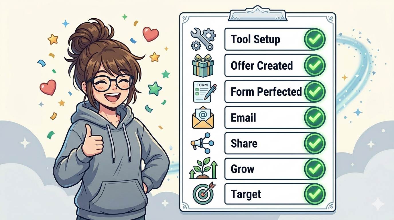 Anime style 7‑day email list launch plan checklist