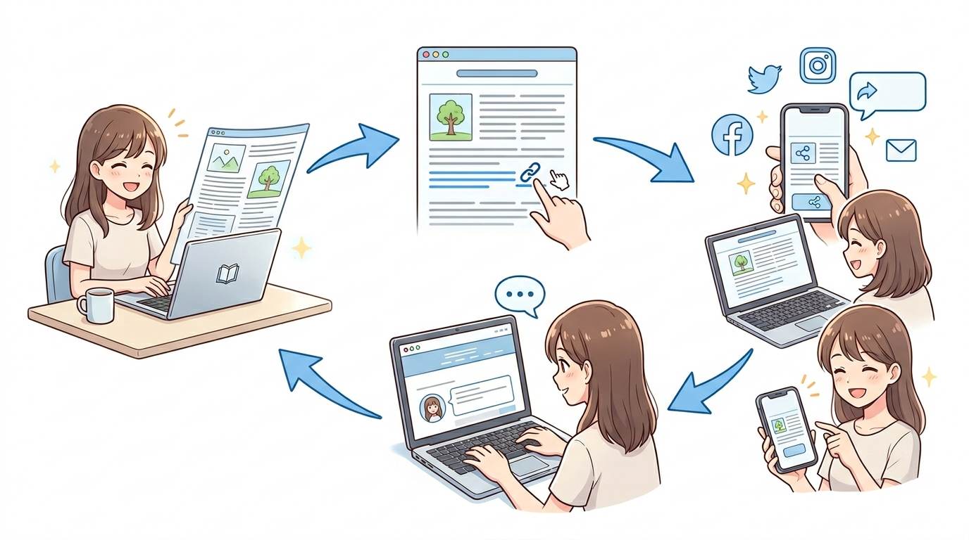 Anime style diagram showing reader actions – what is user engagement