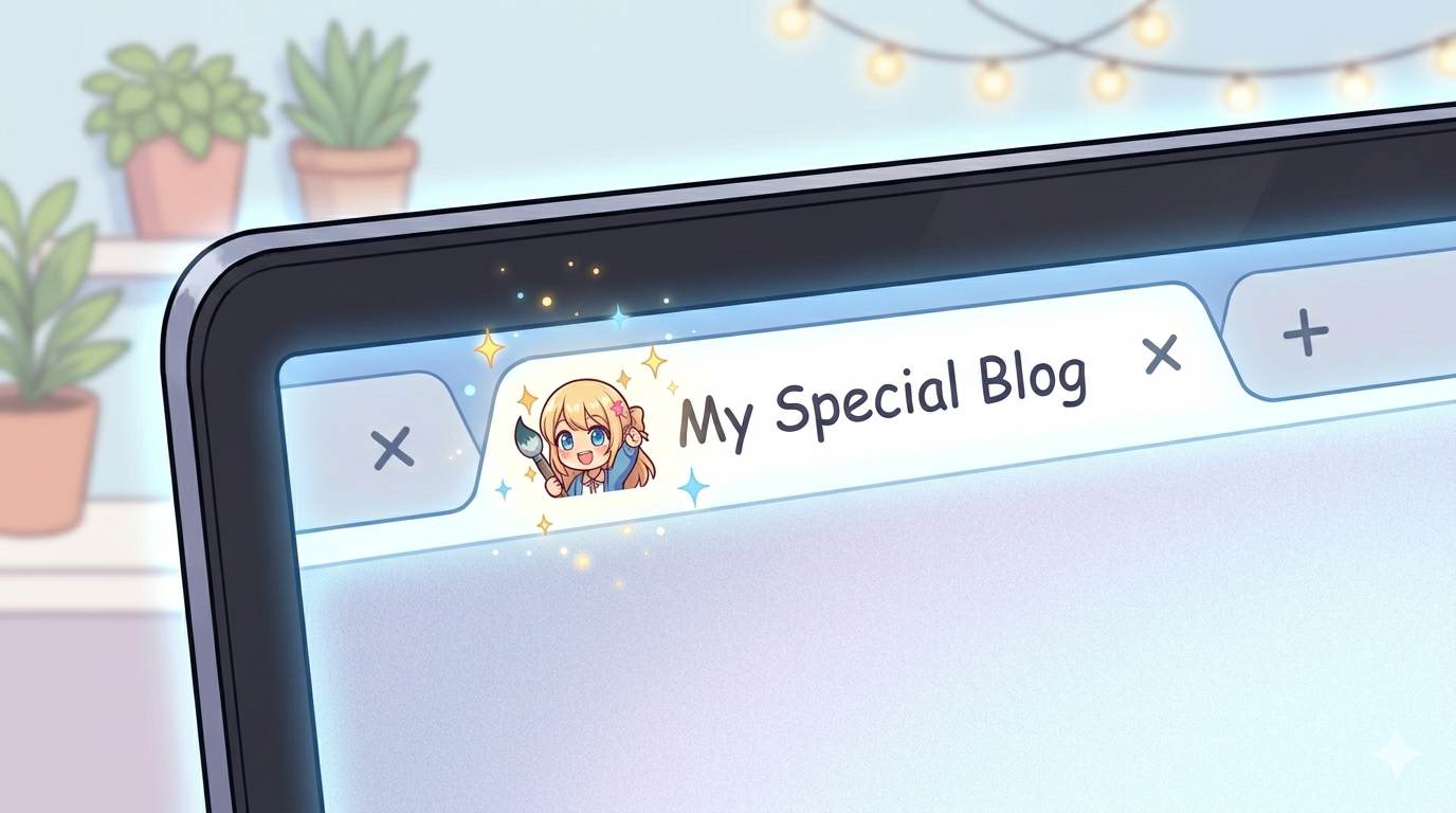 Anime style browser tab with custom favicon icon – what is a favicon for Blogger
