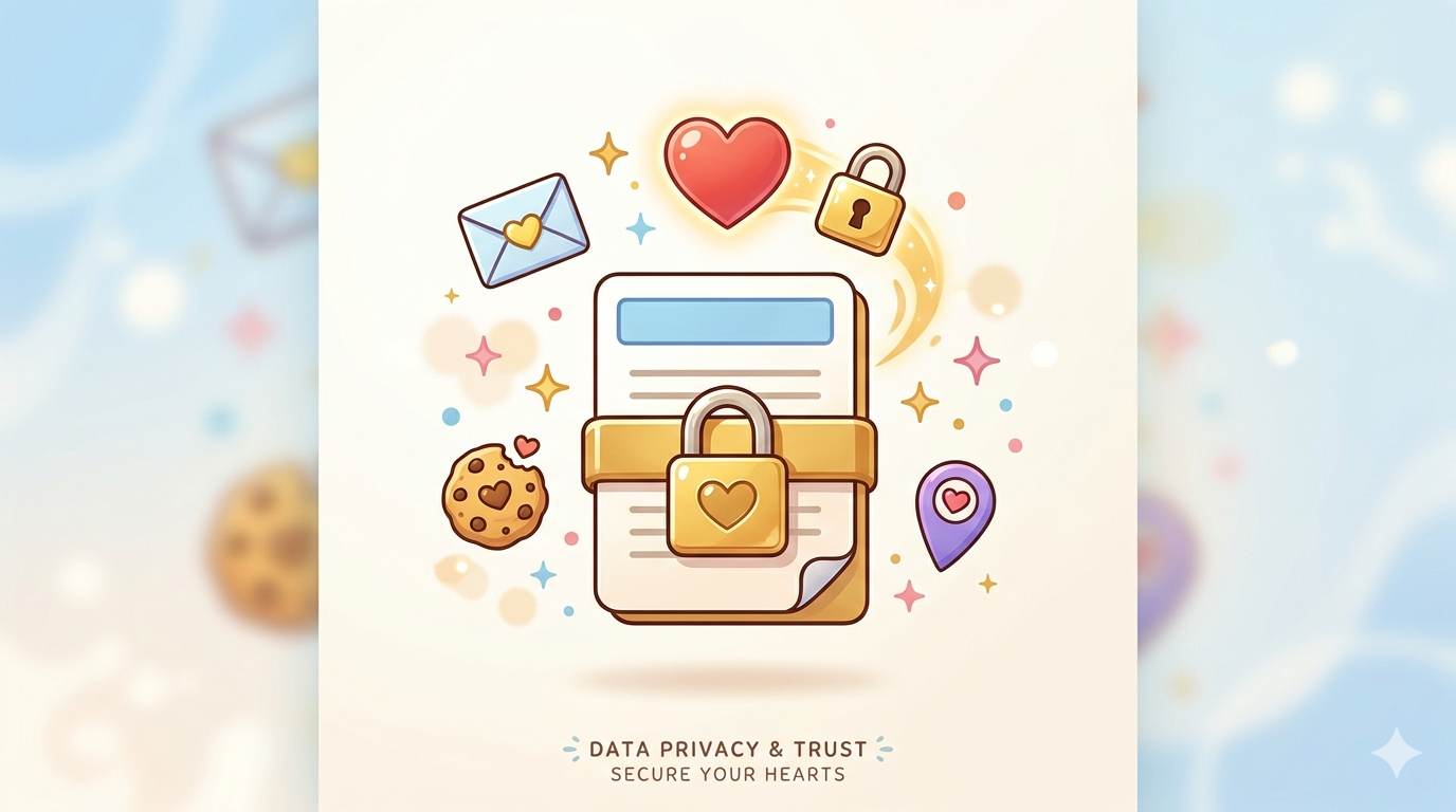 Anime style document with lock and heart – what is a privacy policy page