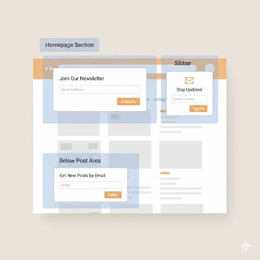 Best places to display a sign up form on a Blogger blog