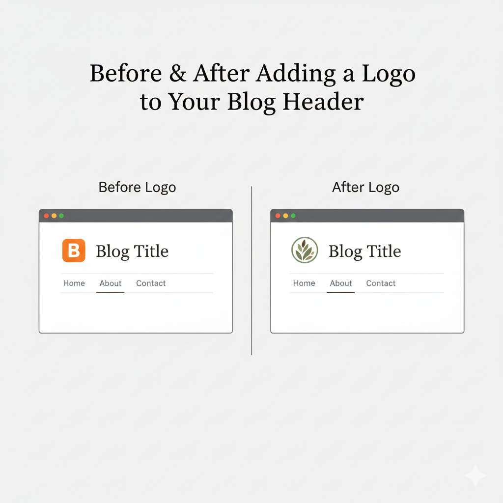 Example of a Blogger blog with and without a logo