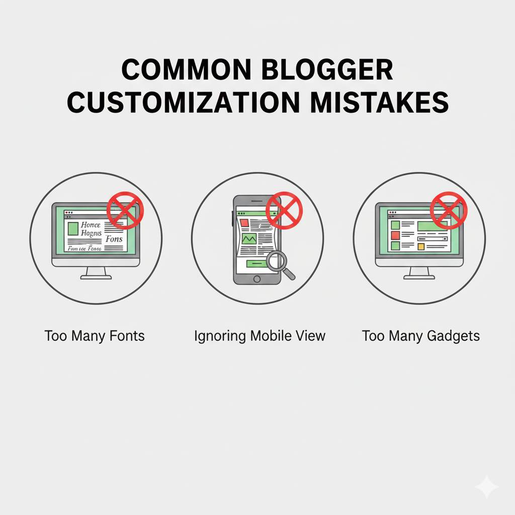 Common blogging customization mistakes illustrated