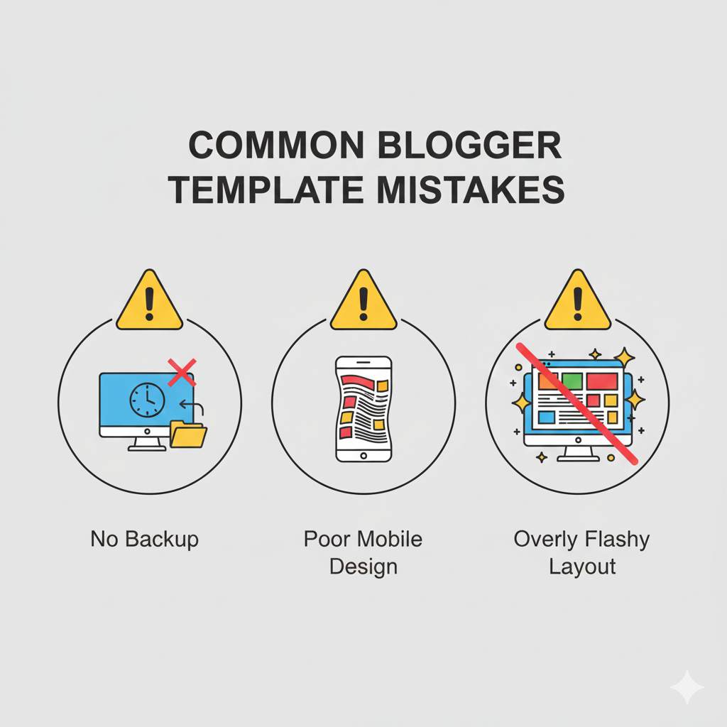 common mistakes beginners make when changing Blogger templates