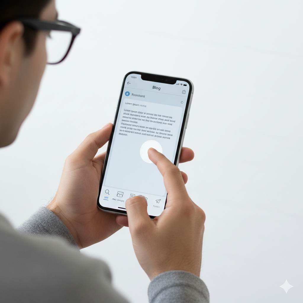 Blogging with a smartphone showing content creation and publishing from a mobile phone