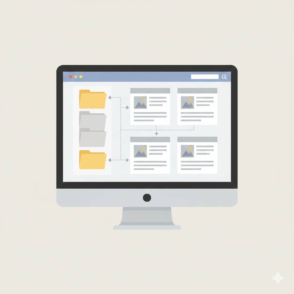 Categories in Blogger used to organize blog posts and content structure