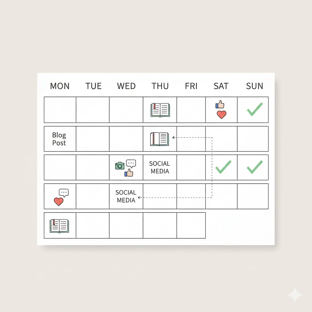 Content plan examples using a simple calendar