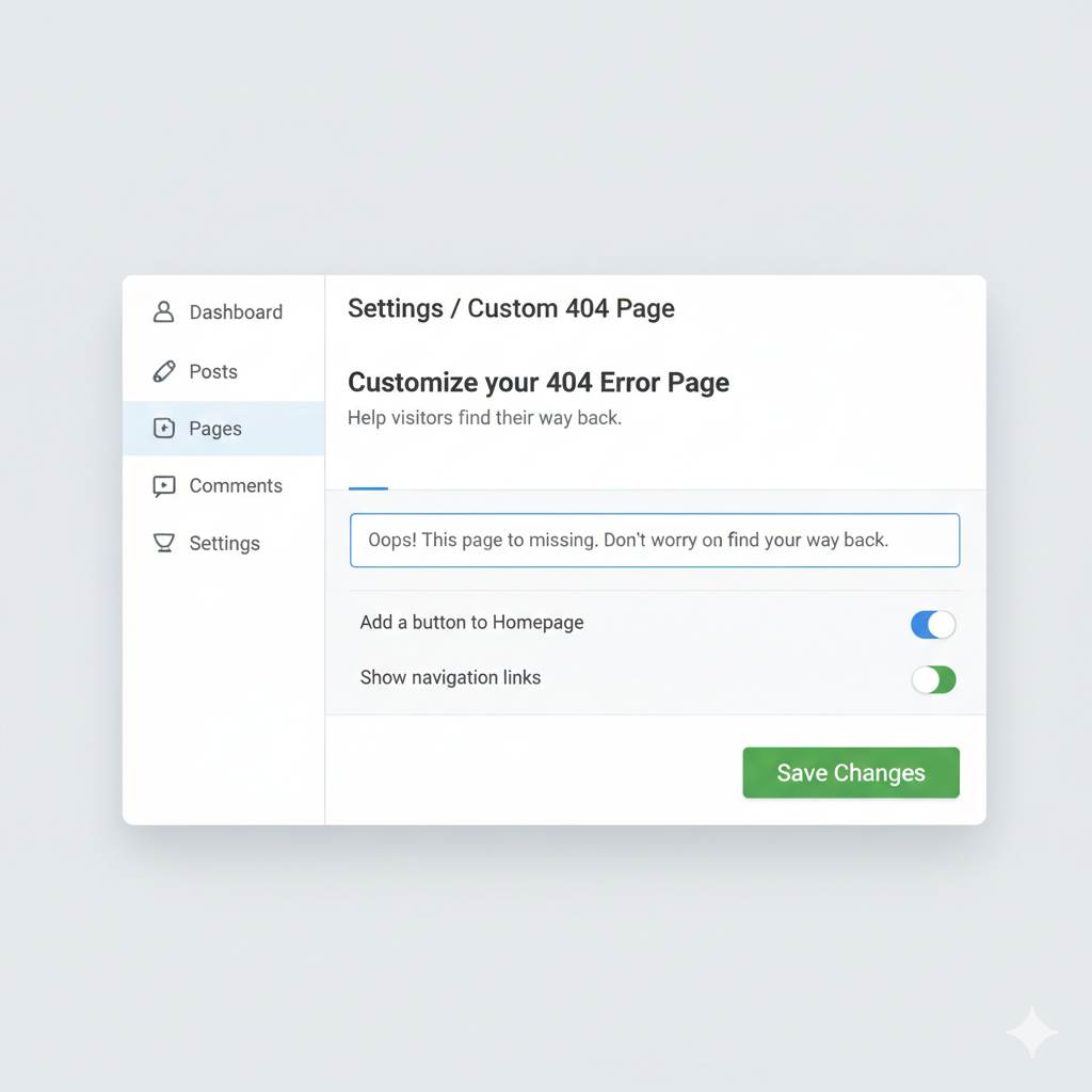 Custom 404 page setup for Blogger websites