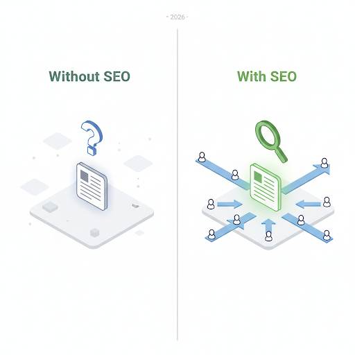 comparing a blog with and without SEO, revealing the honest truth about visibility and traffic growth