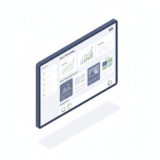 Email marketing tools and platforms dashboard illustration for beginners