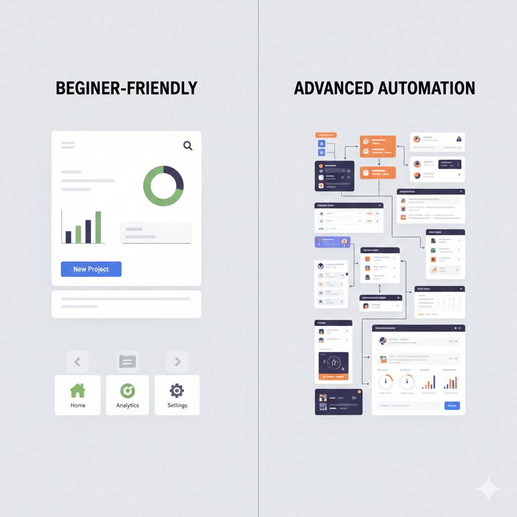 comparison of beginner friendly and advanced email marketing dashboards