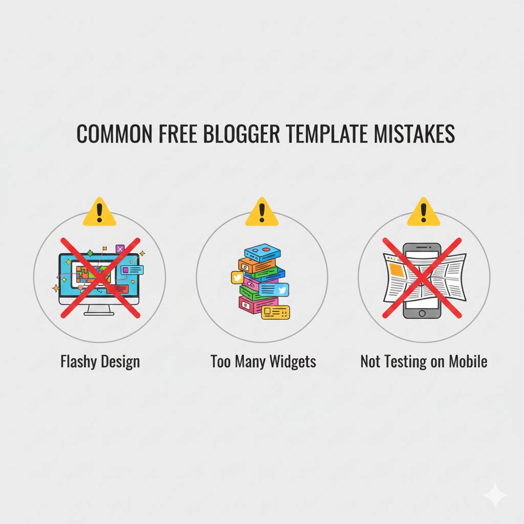 common mistakes when using free Blogger templates