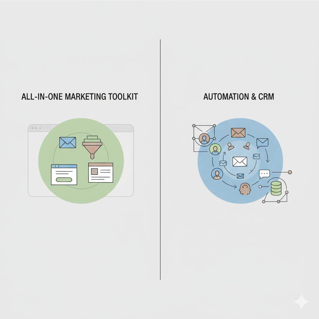 visual comparison between GetResponse and ActiveCampaign email marketing tools