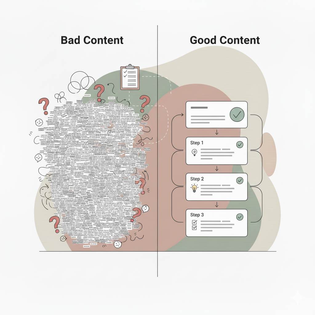 Difference between low-quality and high-quality blog content