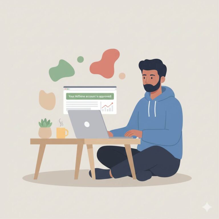 Beginner blogger learning how to get Google AdSense approval