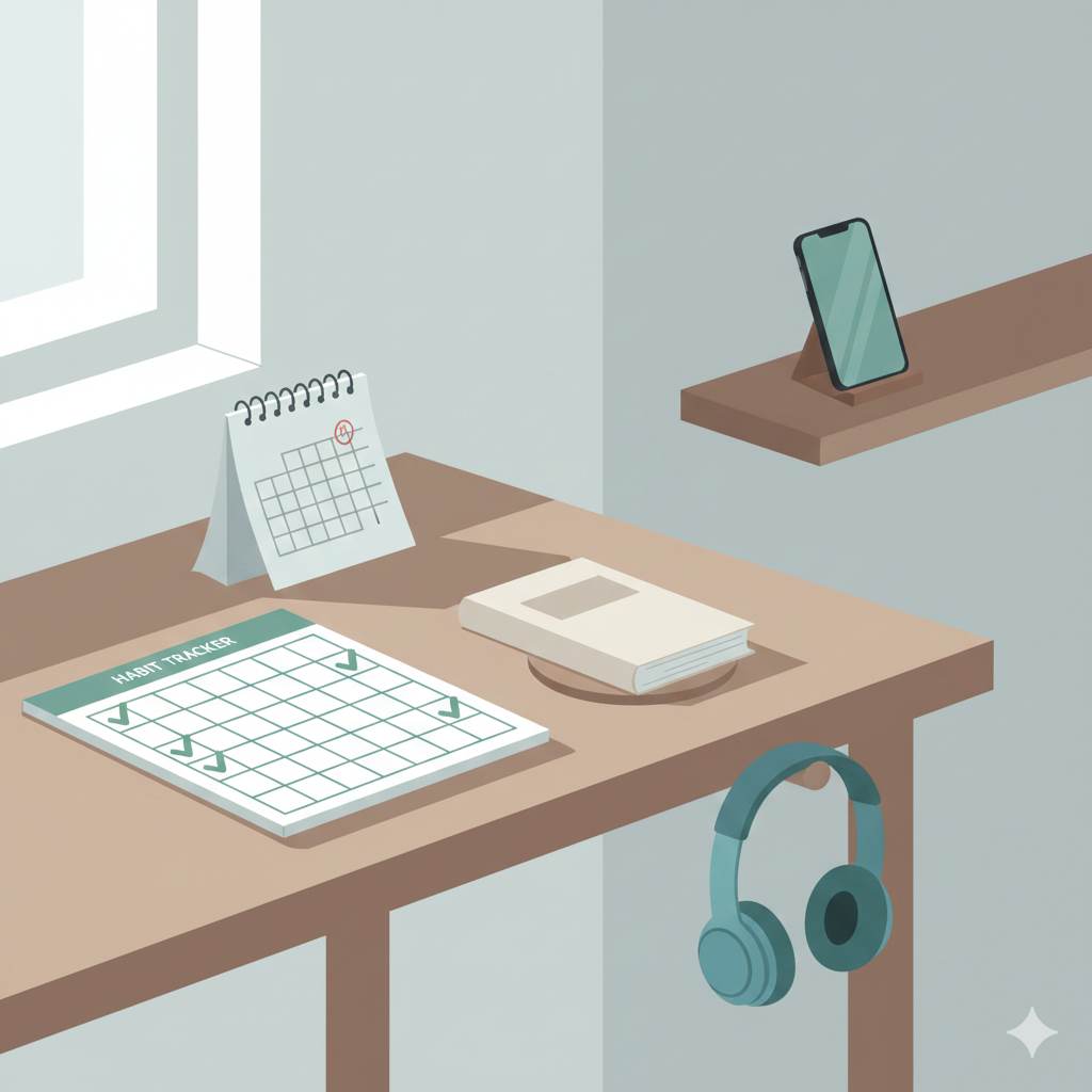 Habit tracking and environment design for long-term success