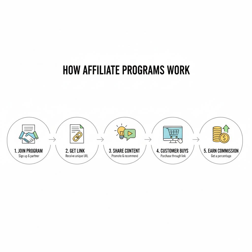 Step by step process of affiliate programs for beginners