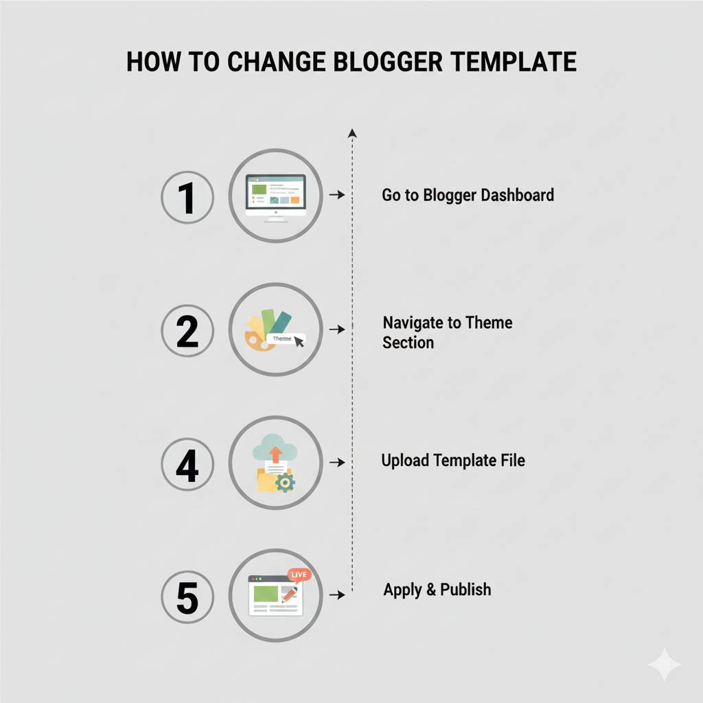 steps to change Blogger template for beginners