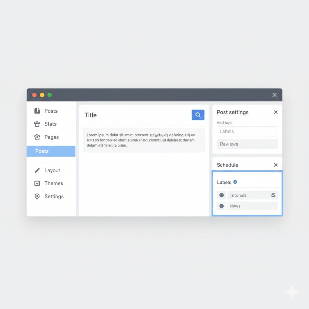 How to create categories using labels in Blogger dashboard