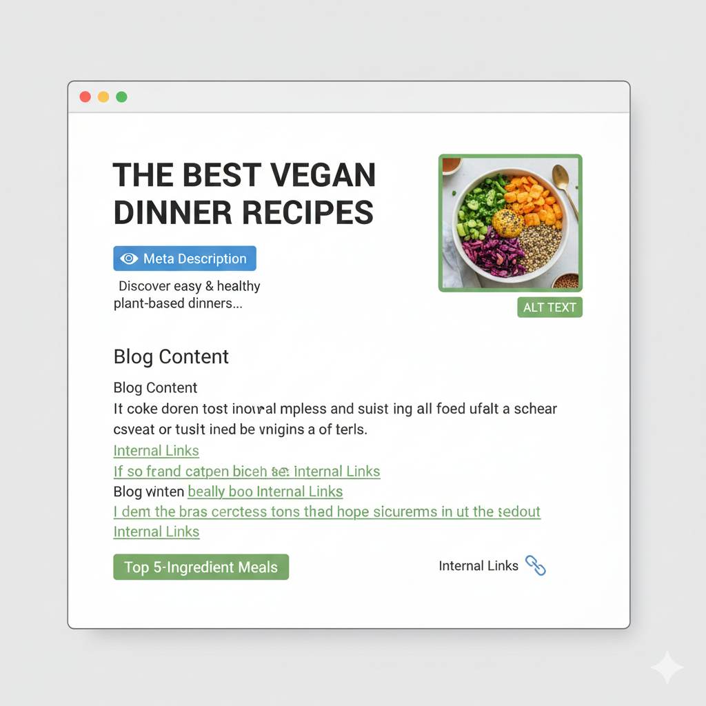 Main elements of on-page SEO explained visually