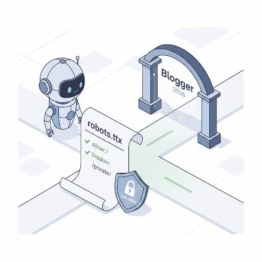 showing a safe robots.txt setup on Blogger for 2026.