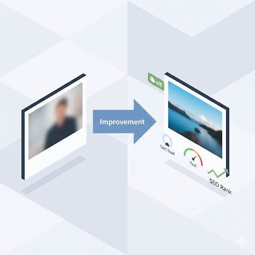 showing the transformation of a blog picture with SEO for images tips,