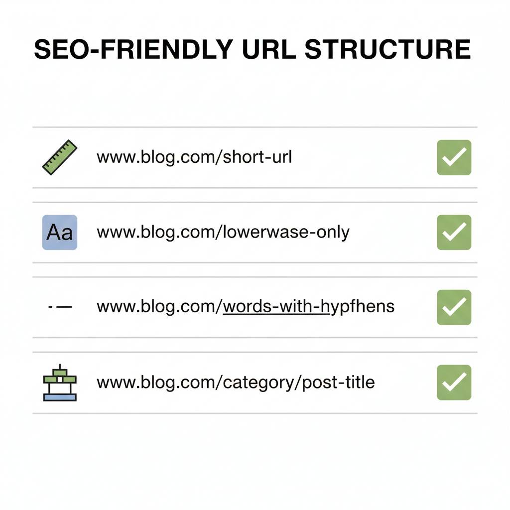 Checklist showing how to create an SEO friendly URL structure
