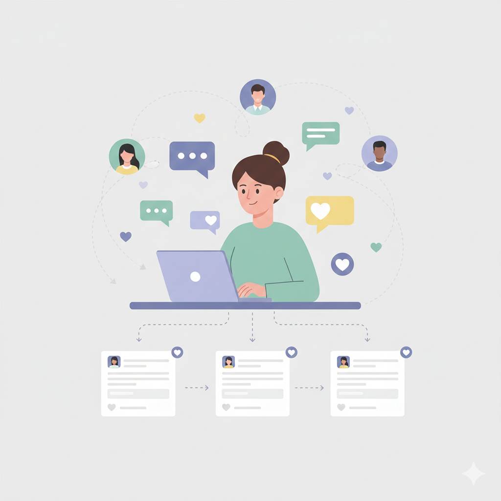 Consistent social media posting and real audience engagement