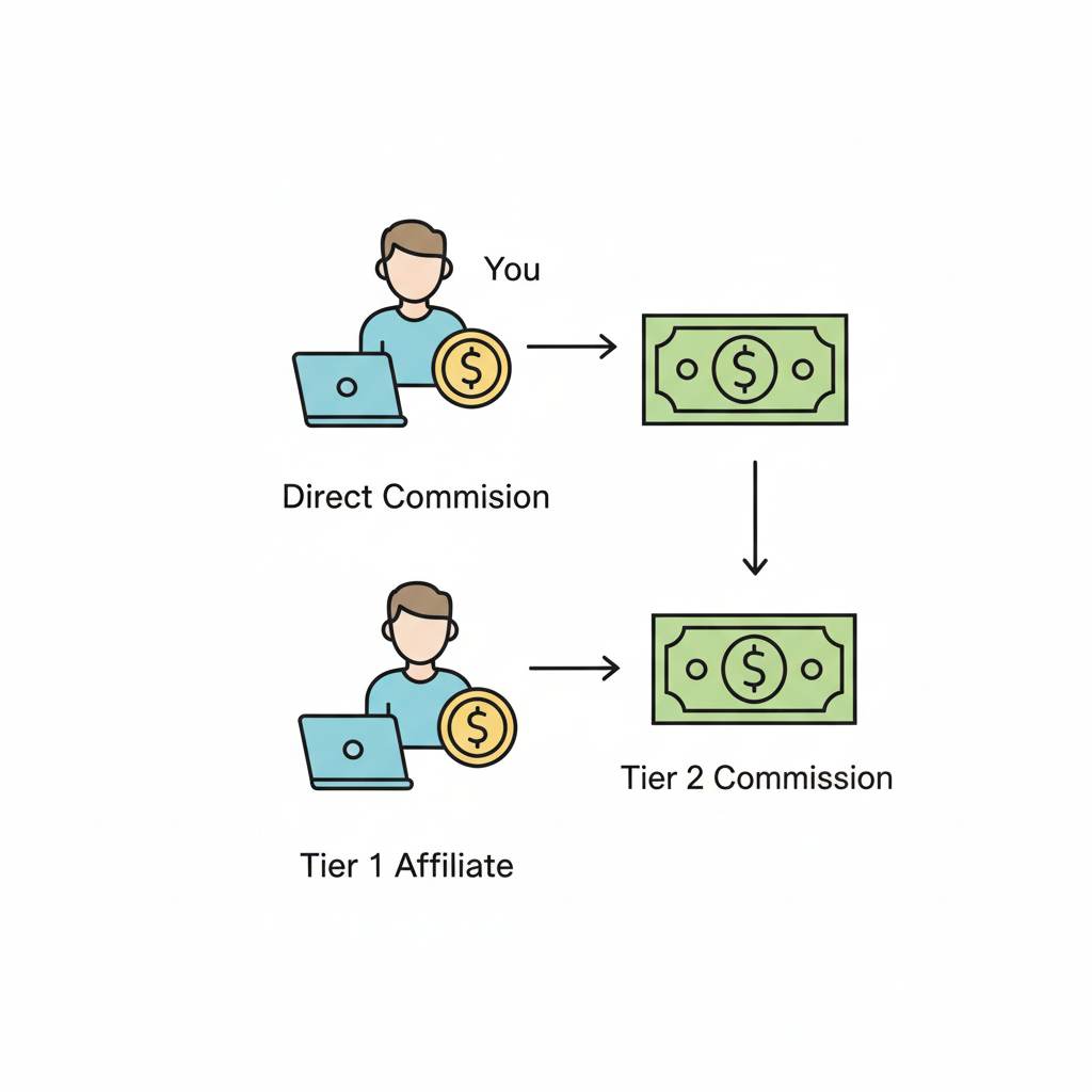 Two-tier affiliate program explained with simple diagram